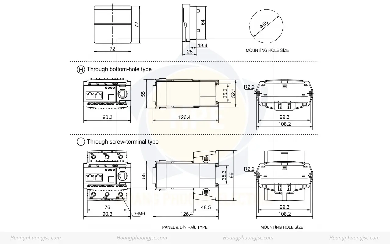 Kích thước rơ le điện rử iSEMMETS-WRUH Schneider