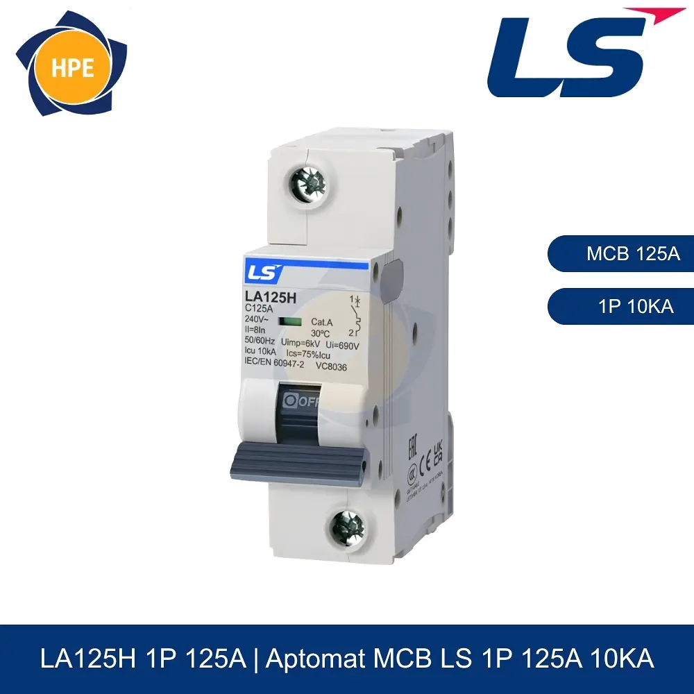 LA125H 1P 125A | Aptomat MCB 1P 125A 10kA LS