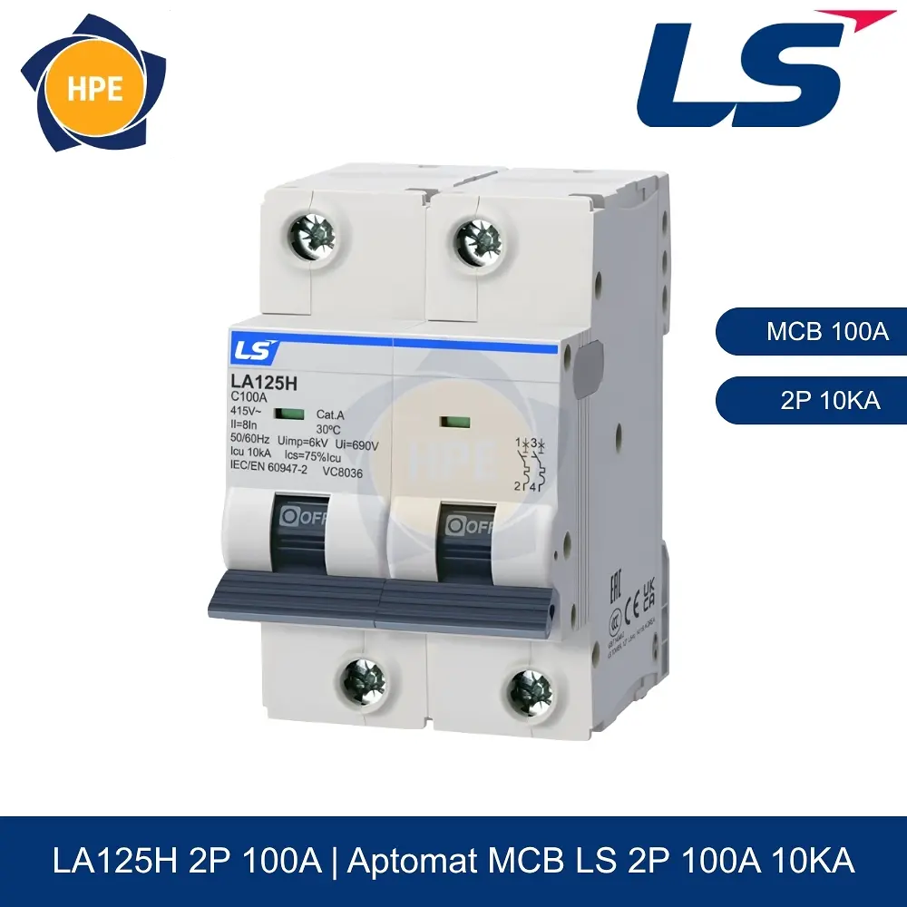 LA125H 2P 100A | Aptomat MCB 2P 100A 10kA LS