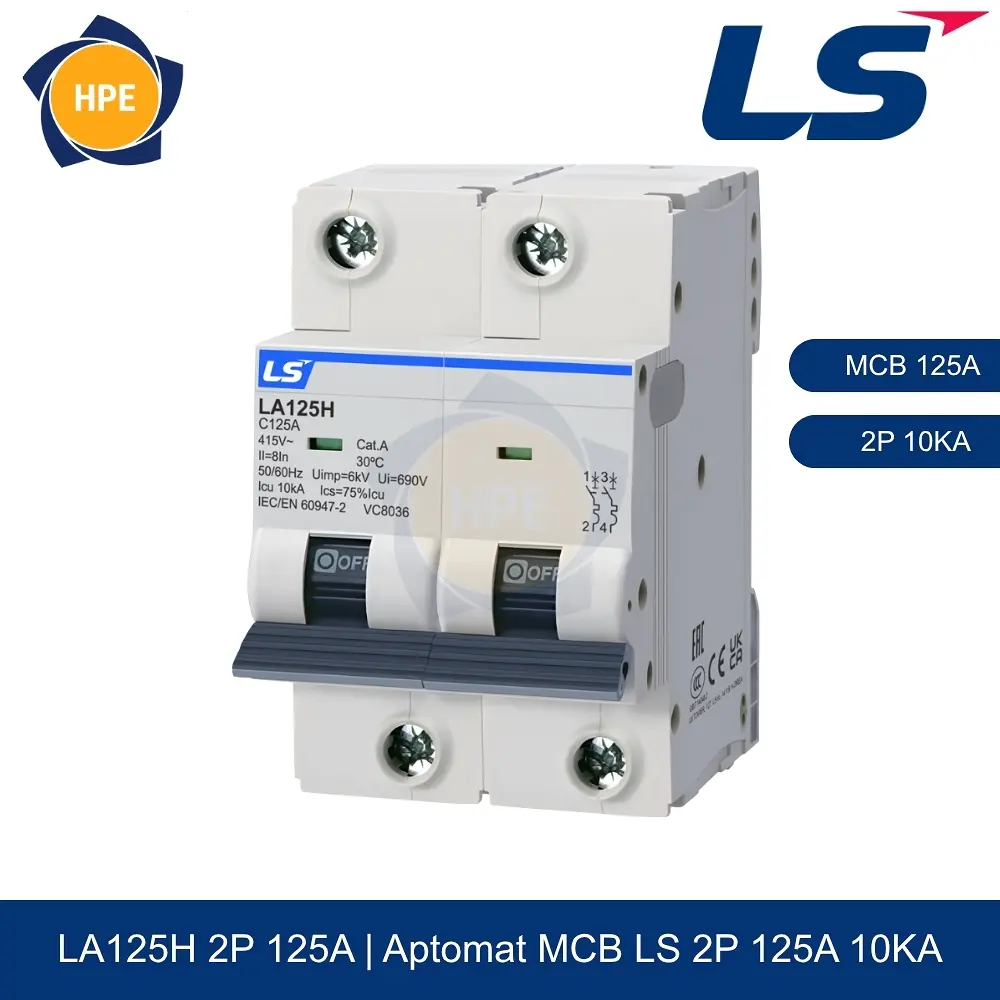 LA125H 2P 125A | Aptomat MCB 2P 125A 10kA LS