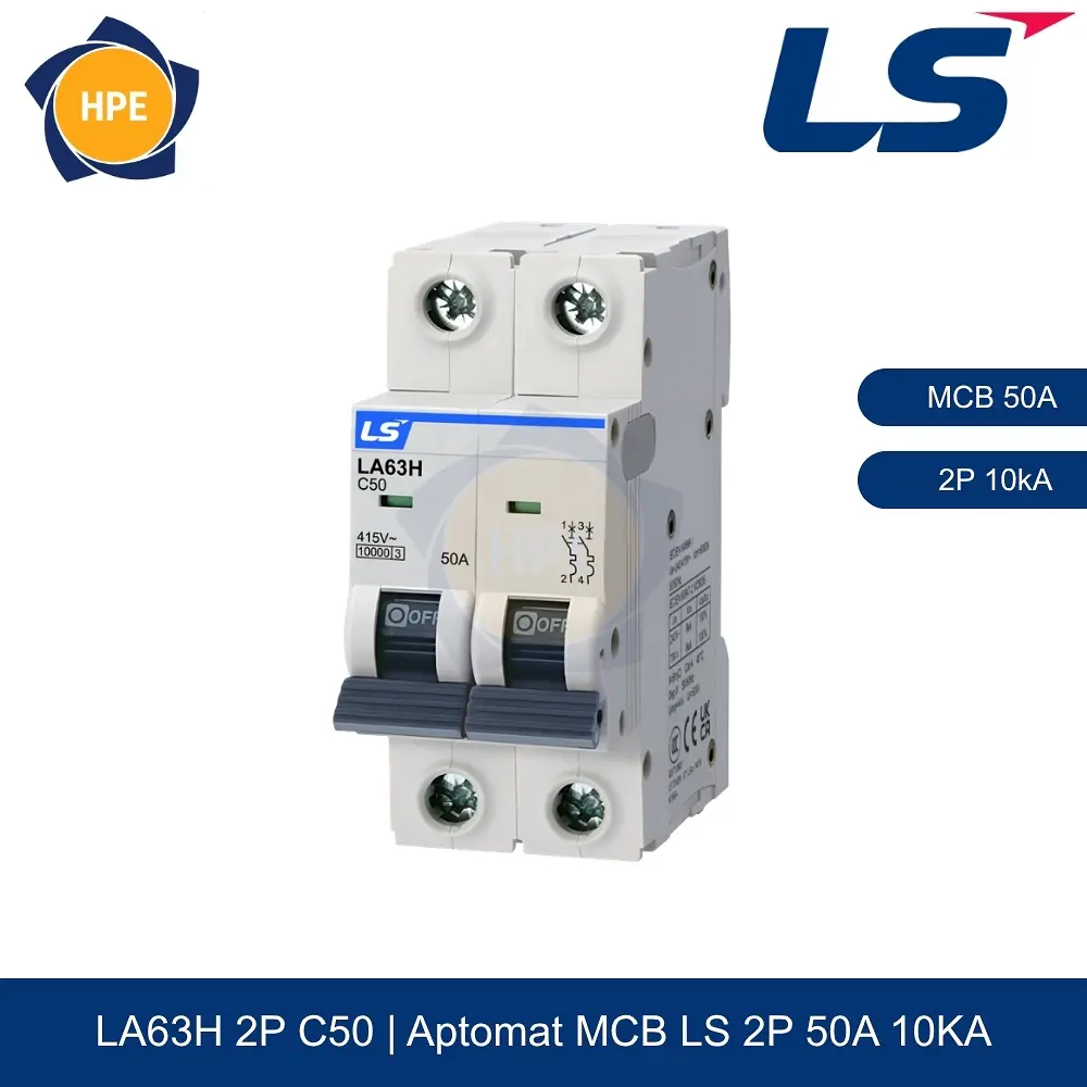 LA63H 2P 50A | Aptomat MCB 2P 50A 10kA LS