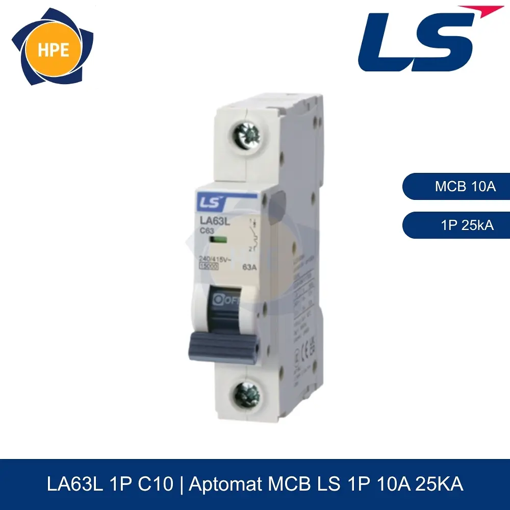 LA63L 1P 10A | Aptomat MCB 1P 10A 25kA LS