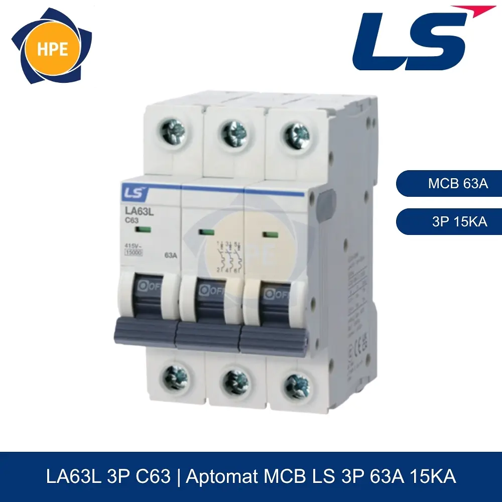 LA63L 3P 63A | Aptomat MCB 3P 63A 15kA LS