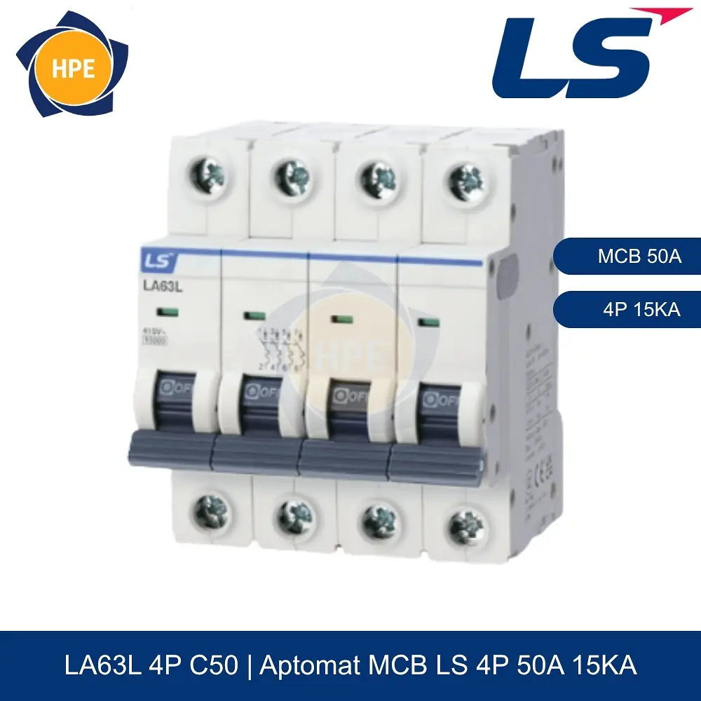 LA63L 4P 50A | Aptomat MCB 4P 50A 15kA LS