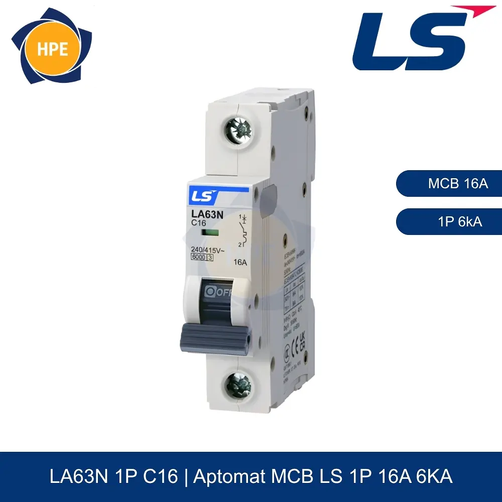 LA63N 1P 16A | Aptomat MCB 1P 16A 6kA LS