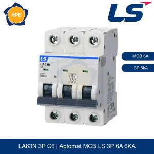 LA63N 3P 6A | Aptomat MCB 3P 6A 6kA LS