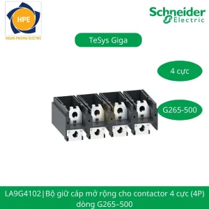 LA9G4102 Schneider là bộ giữ cáp chuyên dụng cho contactor TeSys Giga LC1G265-500 (4P), giúp giảm thời gian bảo trì, hạn chế sai sót đấu nối và nâng cao độ tin cậy hệ thống điện công nghiệp.