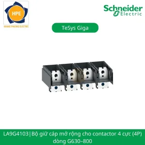 LA9G4103 Schneider là bộ giữ cáp chuyên dụng cho contactor TeSys Giga LC1G630-800 (4P), giúp giảm thời gian bảo trì, hạn chế sai sót đấu nối và nâng cao độ tin cậy hệ thống điện công nghiệp.