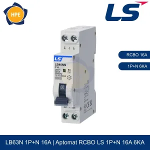LB40NN 1P+N 16A | Aptomat chống giật RCBO 1P+N 16A 6kA LS
