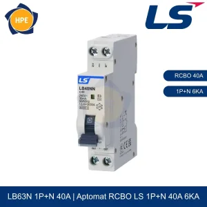 LB40NN 1P+N 40A | Aptomat chống giật RCBO 1P+N 40A 6kA LS