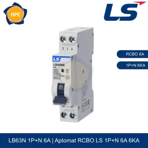 LB40NN 1P+N 6A | Aptomat chống giật RCBO 1P+N 6A 6kA LS