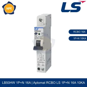 LB50HW 1P+N 16A | Aptomat chống giật RCBO 1P+N 16A 10kA LS