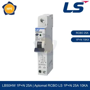 LB50HW 1P+N 25A | Aptomat chống giật RCBO 1P+N 25A 10kA LS