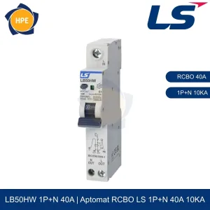 LB50HW 1P+N 40A | Aptomat chống giật RCBO 1P+N 40A 10kA LS