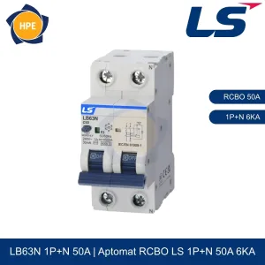 LB63N 1P+N 50A | Aptomat chống giật RCBO 1P+N 50A 6kA LS