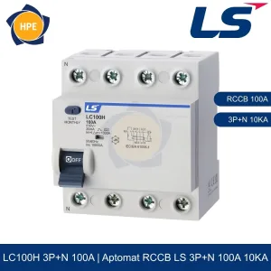 LC100H 3P+N 100A | Aptomat chống giật RCCB 3P+N 100A 10kA LS