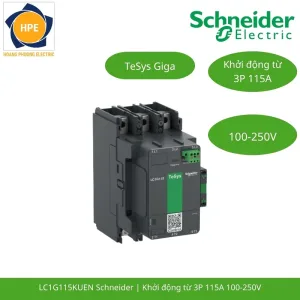 LC1G115KUEN Schneider – Contactor TeSys Giga 115A 3P Cuộn Hút 100-250VAC/DC