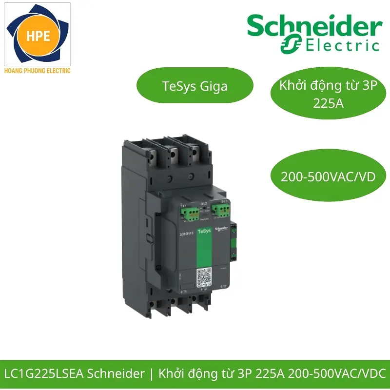 LC1G225LSEA Schneider – Contactor TeSys Giga 225A Hiệu Suất Cao