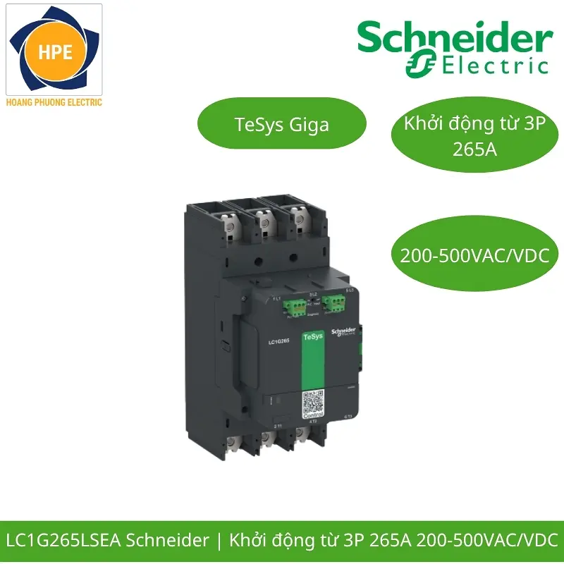 LC1G265LSEA Schneider – Contactor TeSys Giga 265A Hiệu Suất Cao