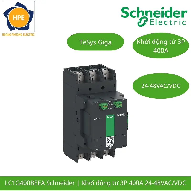 LC1G400BEEA Schneider – Contactor TeSys Giga 400A Hiệu Suất Cao