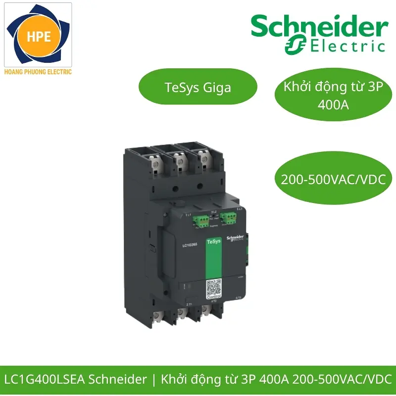 LC1G400LSEA Schneider – Contactor TeSys Giga 400A Hiệu Suất Cao