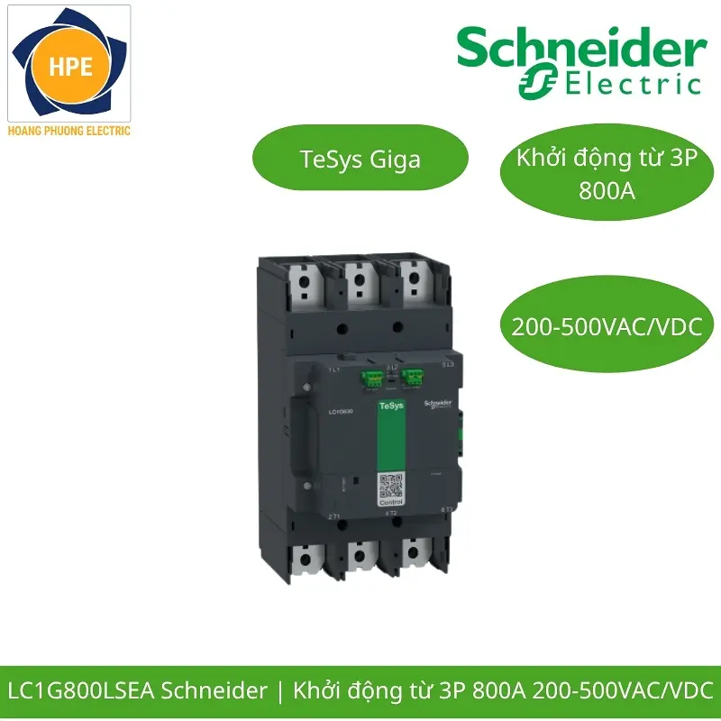 LC1G800LSEA Schneider – Contactor TeSys Giga 800A Hiệu Suất Cao