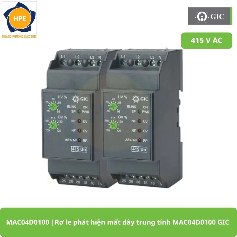 MAC04D0100 Rơ le phát hiện mất dây trung tính MAC04D0100 GIC