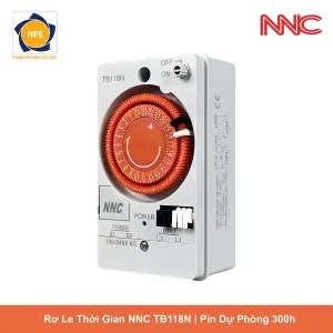 Rơ Le Thời Gian NNC TB118N Timer Cơ 24h Có Pin Dự Phòng 300h