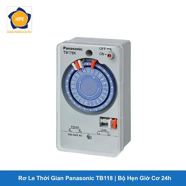 Rơ Le Thời Gian Panasonic TB118 Bộ Hẹn Giờ Cơ 24h