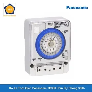 Rơ Le Thời Gian Panasonic TB388 Bộ Hẹn Giờ Cơ 24h Có Pin Dự Phòng 300h
