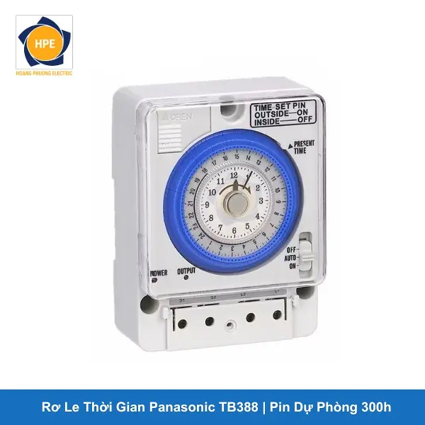 Rơ Le Thời Gian Panasonic TB388 Bộ Hẹn Giờ Cơ 24h Có Pin Dự Phòng 300h