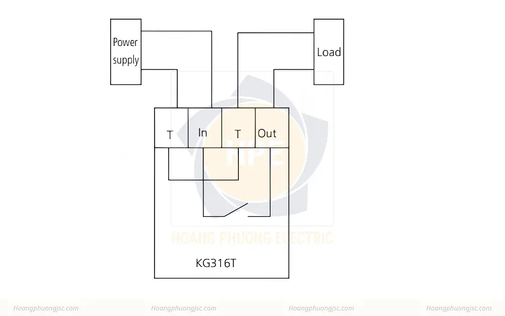 Sơ đồ đấu dấy Đồng hồ hẹn giờ Chint KG316T