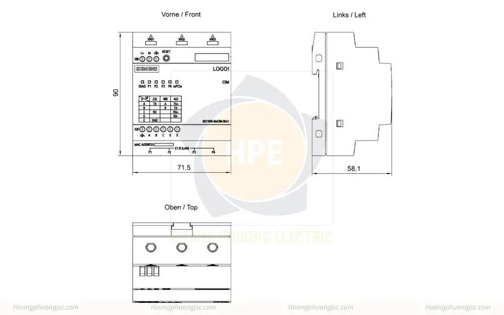 Sơ đồ đấu nối Siemens Simatic 6ED1055-5MC08-0BA1
