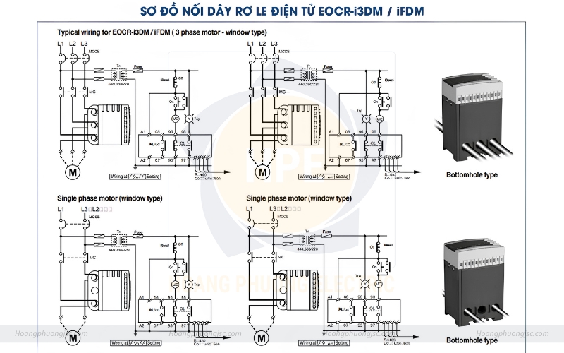 Sơ đồ đấu nối rơ le điện rử EOCR-i3DM Schneider