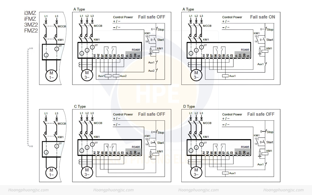 Sơ đồ đấu nối rơ le điện rử FMZ2 Schneider
