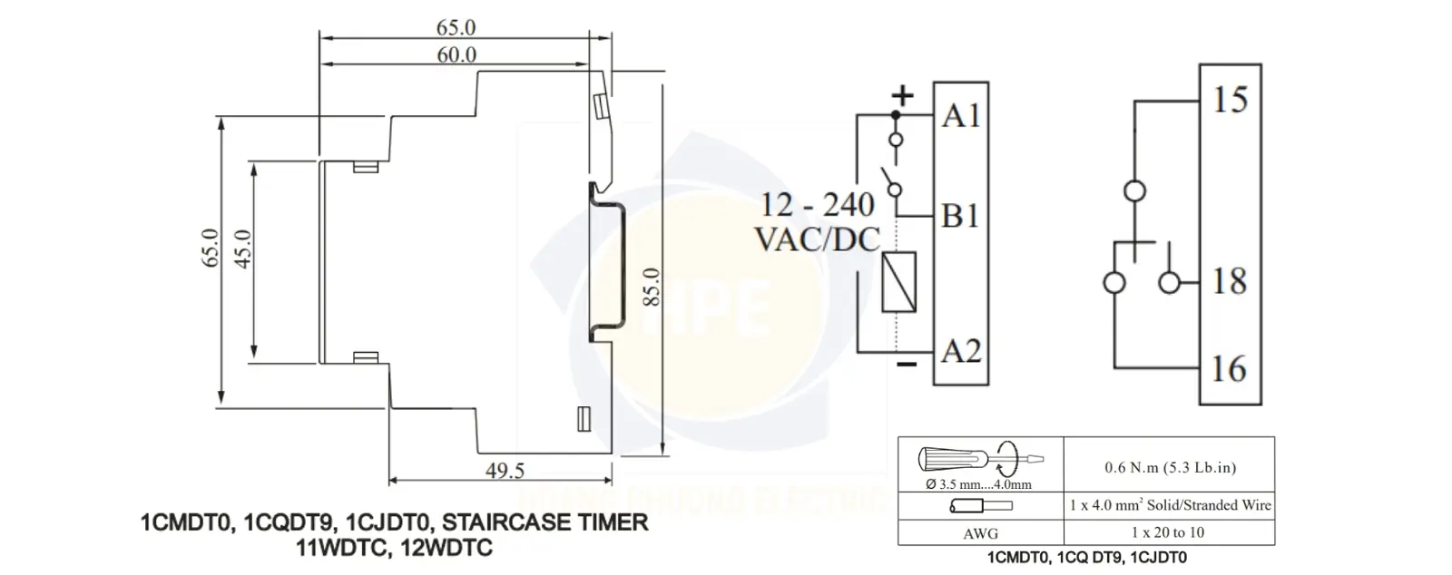 1CJDT0 GIC | Rơ le cài đặt thời gian GIC 12 – 240 VAC/DC