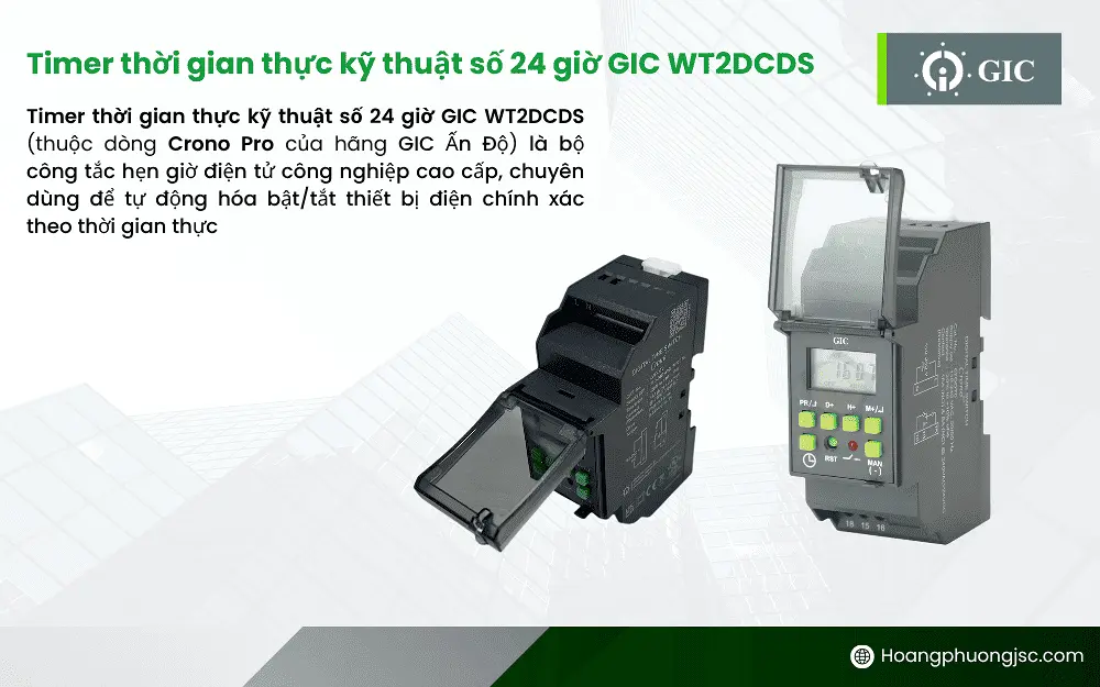 Timer kỹ thuật số 24 giờ GIC WT2DCDS