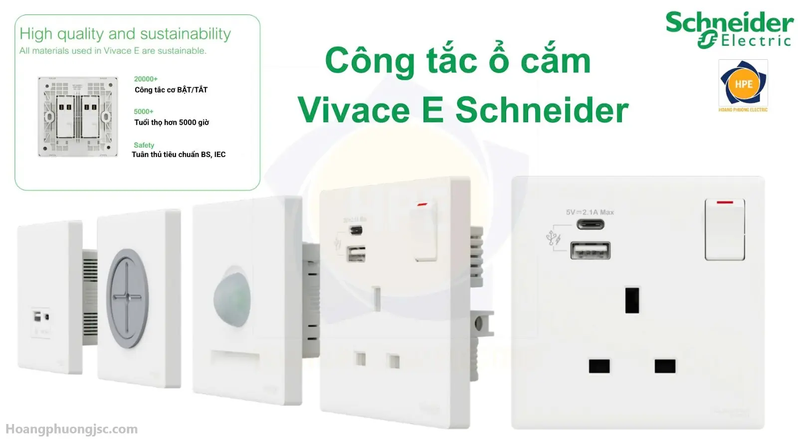 Công tắc ổ cắm Vivace E Schneider