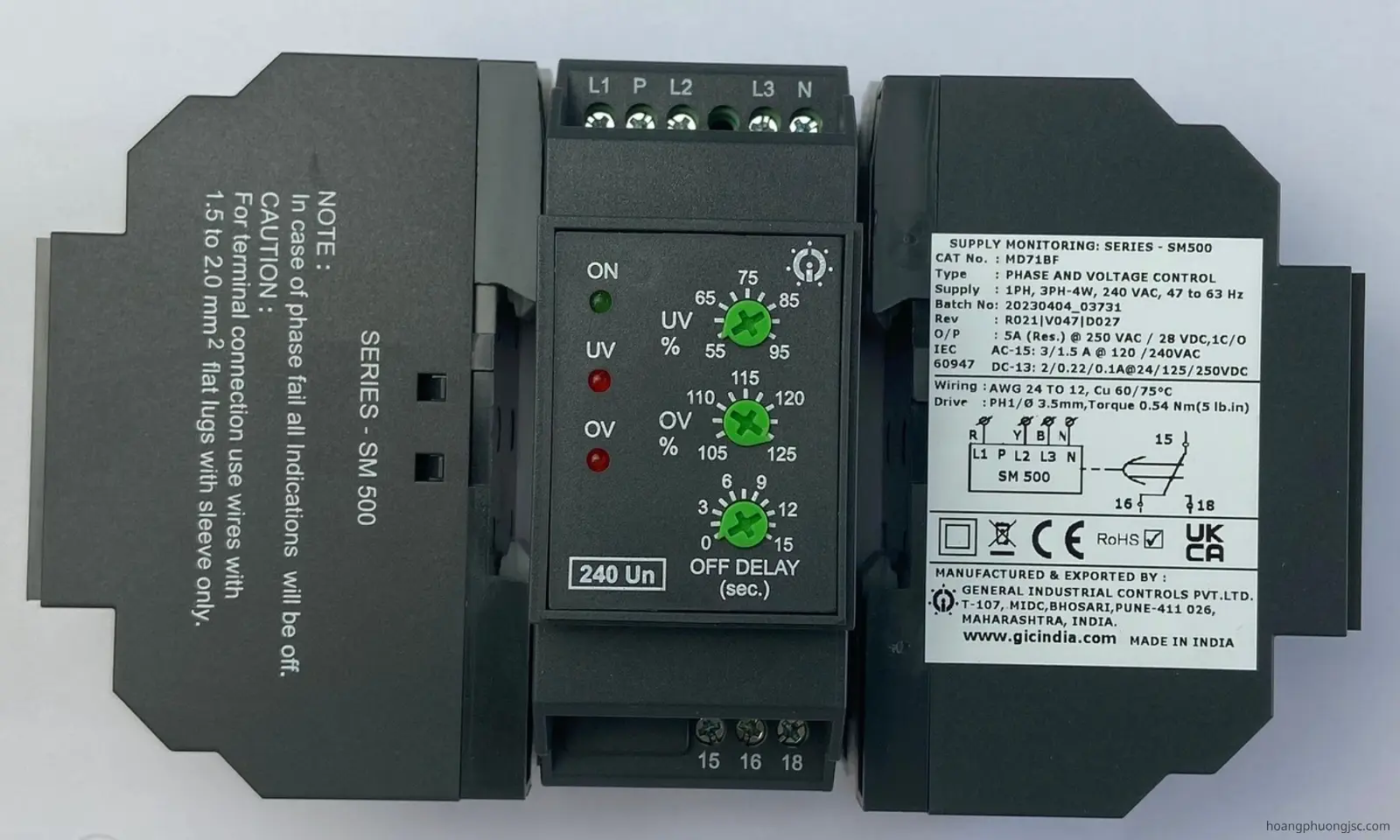 MD71BF GIC | Rơ le bảo vệ pha GIC 240VAC