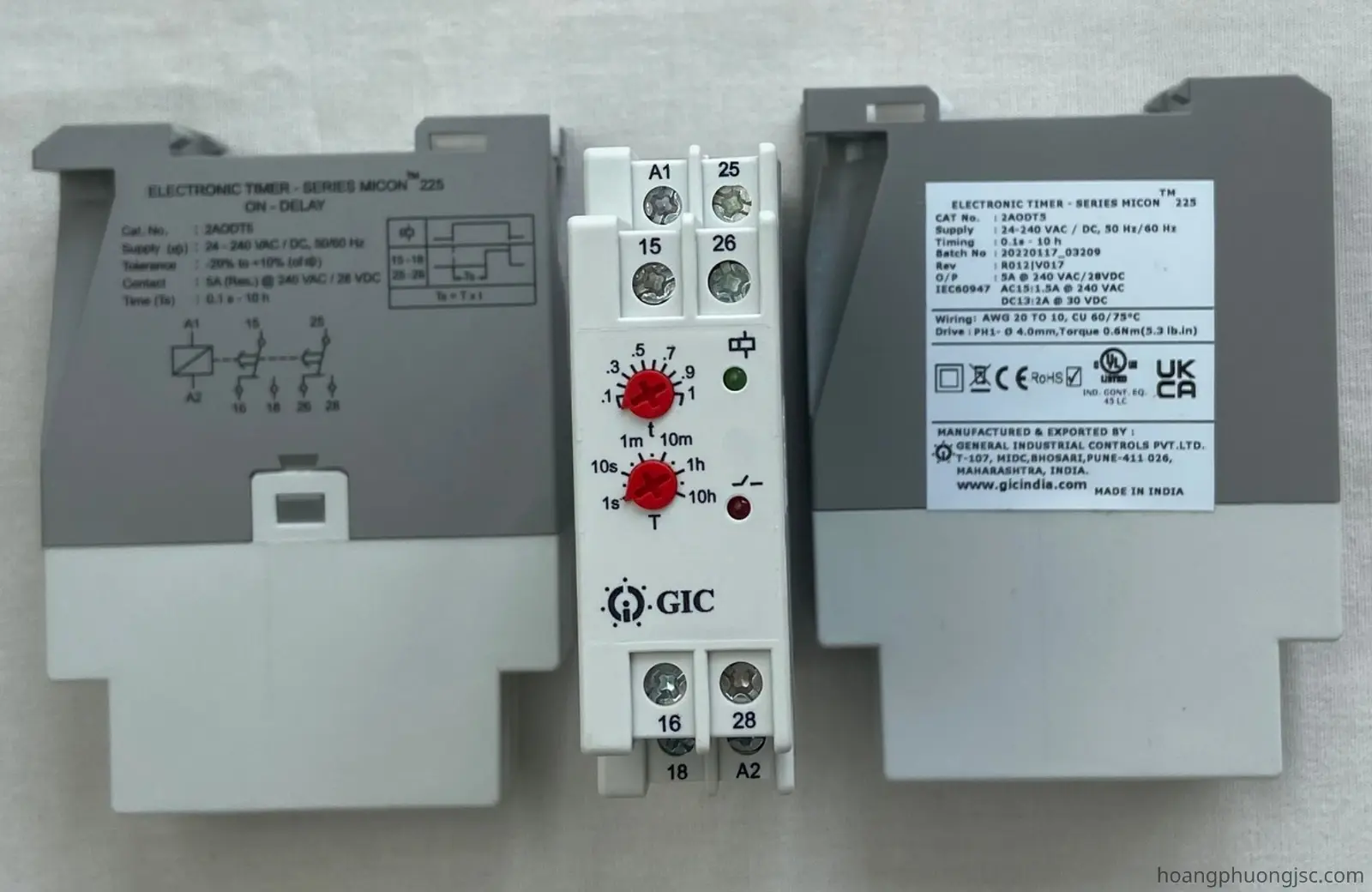 2AODT5 GIC | Rơ le cài đặt thời gian GIC 24 – 240 VAC/DC
