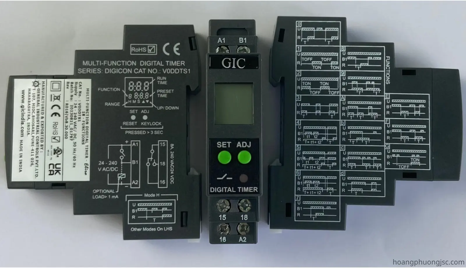 V0DDTS1 GIC | Rơ le cài đặt thời gian điện tử GIC 24 – 240 VAC/DC