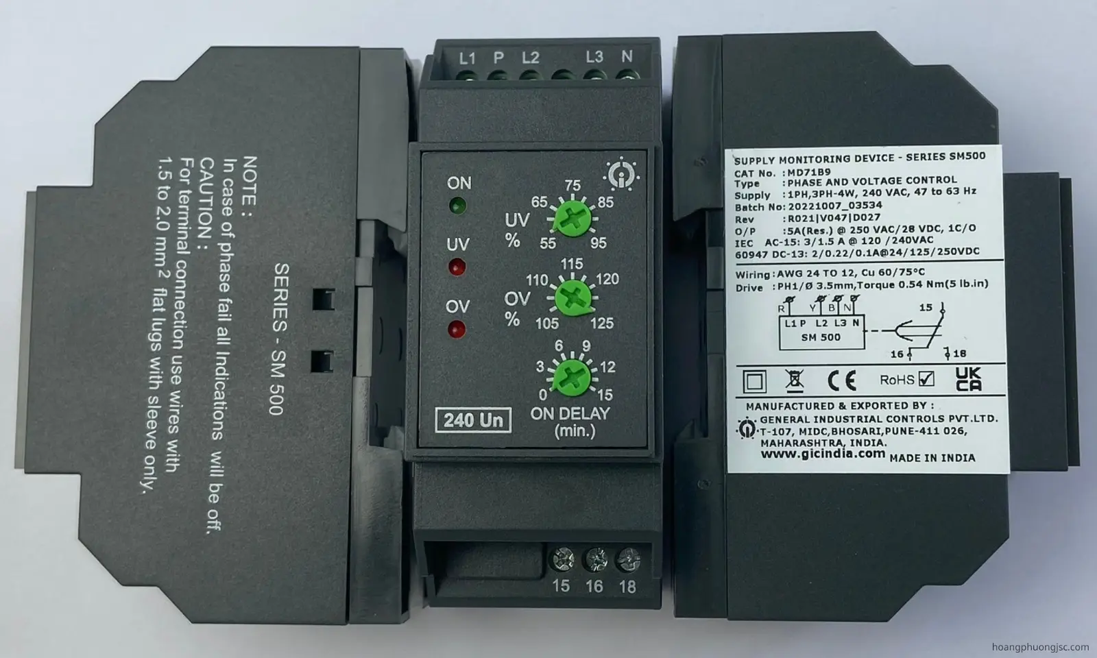 MD71B9 GIC | Rơ le bảo vệ pha GIC 240VAC