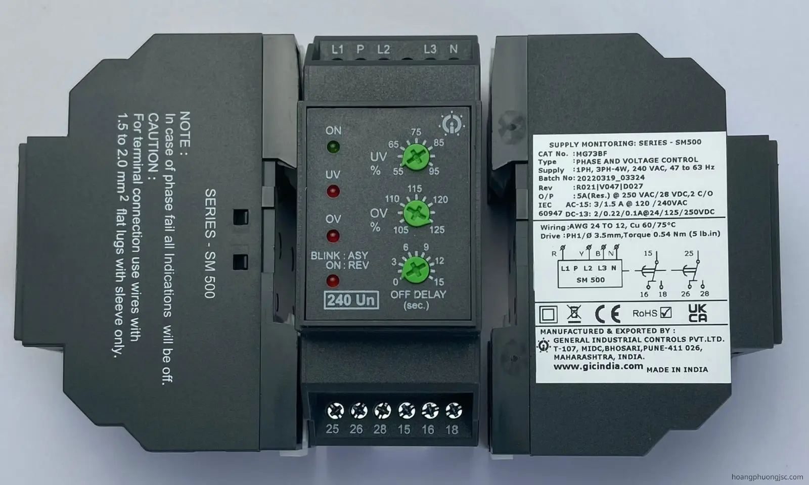 MG73BF GIC | Rơ le bảo vệ pha GIC 240VAC