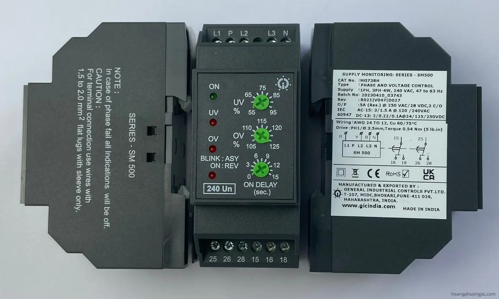 MG73BH GIC | Rơ le bảo vệ pha GIC 240VAC