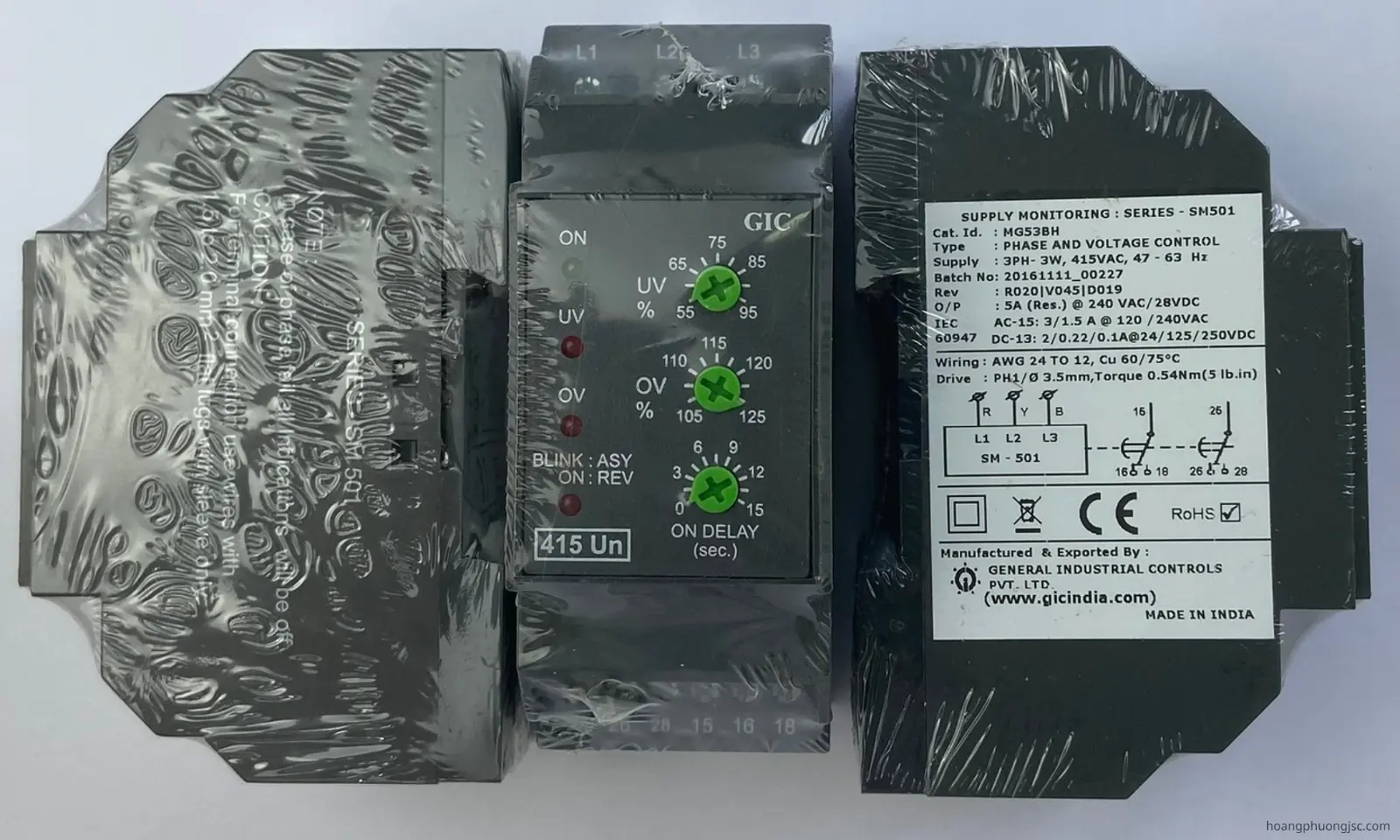 MG53BH GIC | Rơ le bảo vệ pha GIC 415VAC