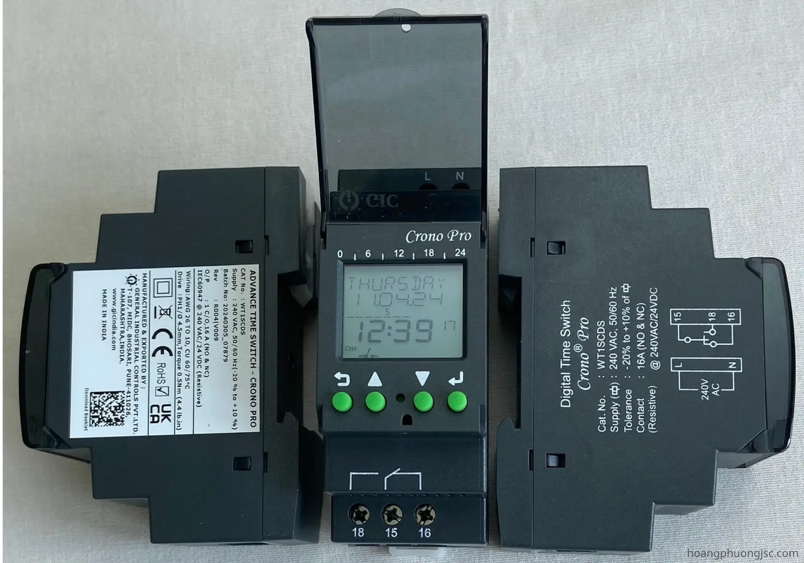 WT1SCDS GIC | Timer thời gian thực kỹ thuật số 24 giờ GIC 240 VAC