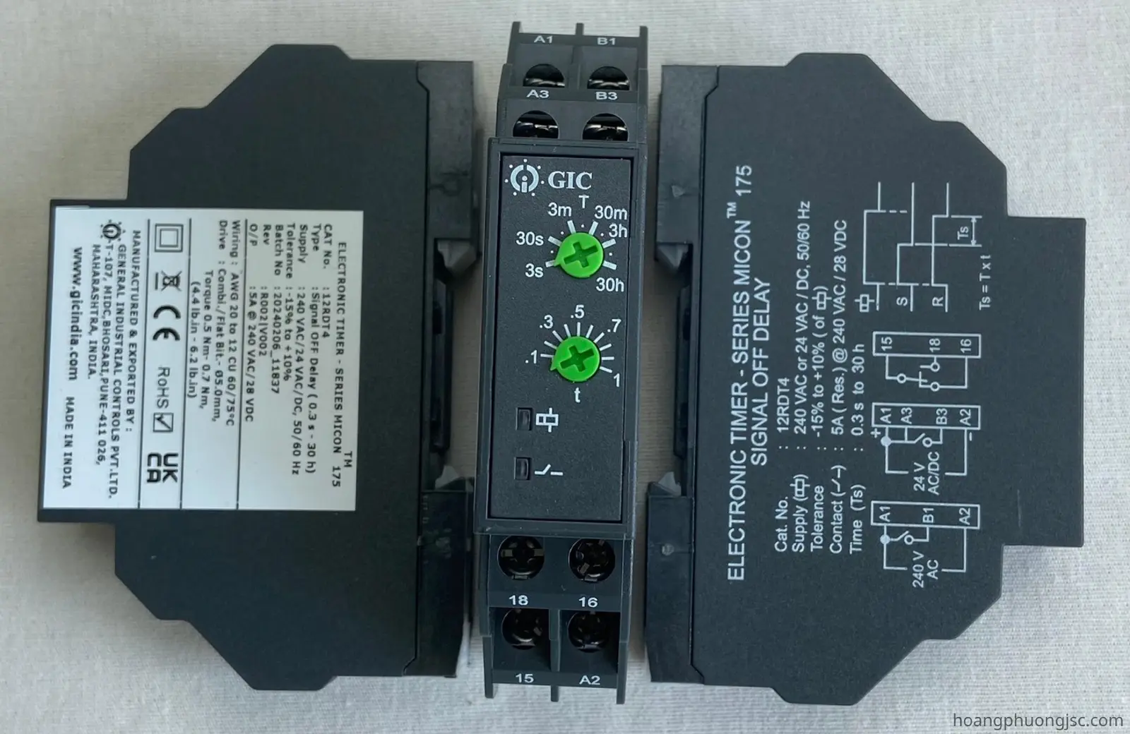 12RDT4 GIC | Rơ le cài đặt thời gian GIC 240 VAC / 24 VAC/DC