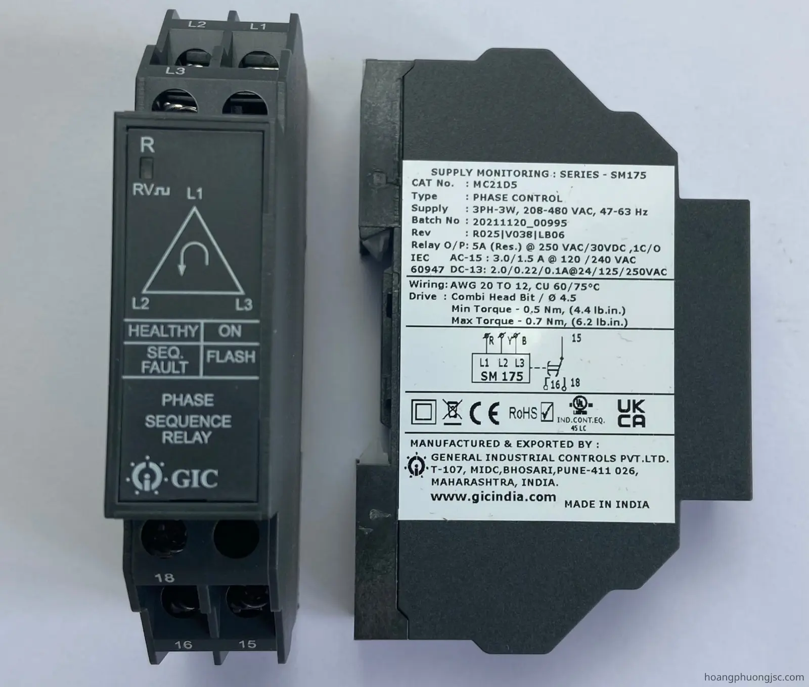 MC21D5 GIC | Rơ le bảo vệ pha GIC 208-480VAC