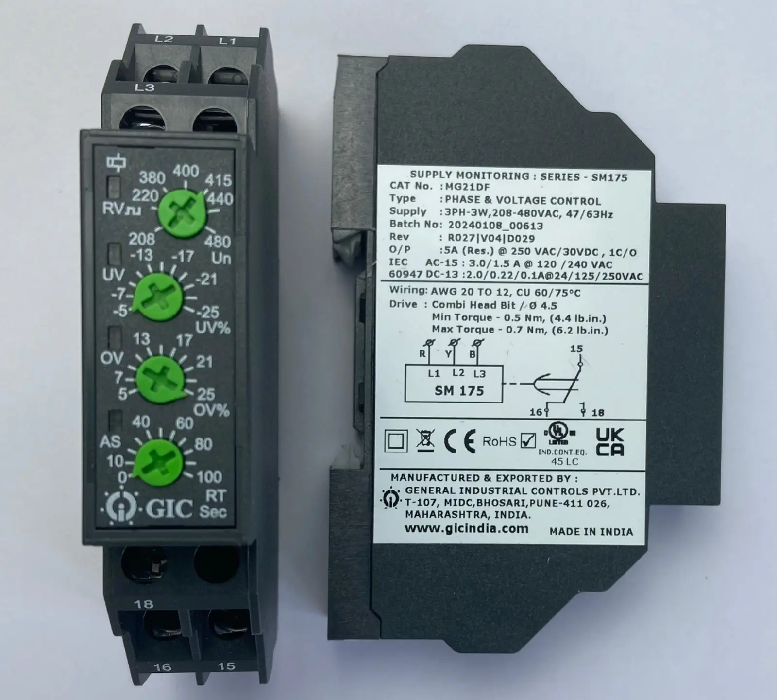 MG21DF GIC | Rơ le bảo vệ pha GIC 208-480VAC