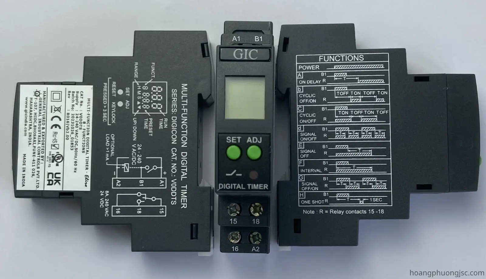 V0DDTS GIC | Rơ le cài đặt thời gian điện tử GIC 24 – 240 VAC/DC